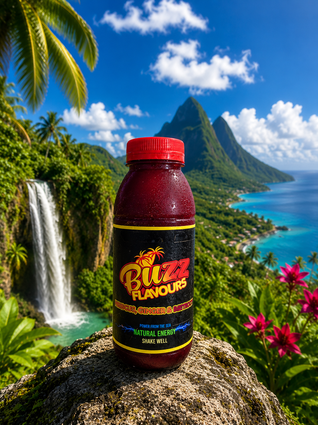 Buzz Flavours Seamoss, Ginger & Beetroot bottle